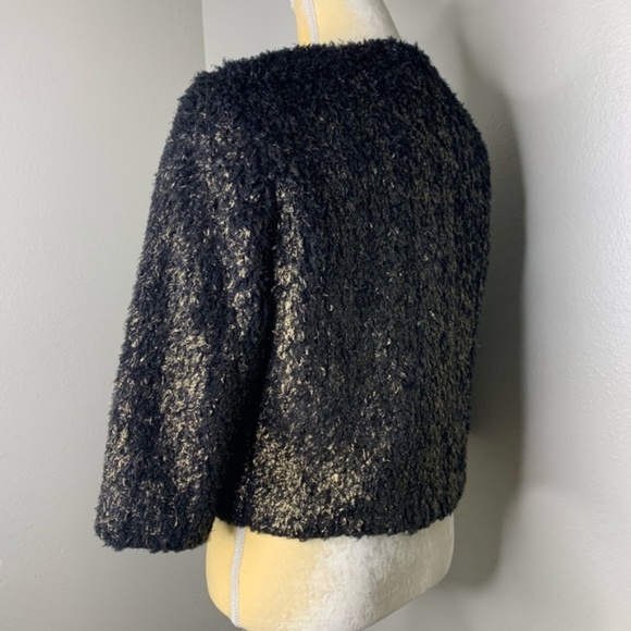 NWT Chelsea Violet Fuzzy Gold Black Bolero Jacket - Picture 4 of 8